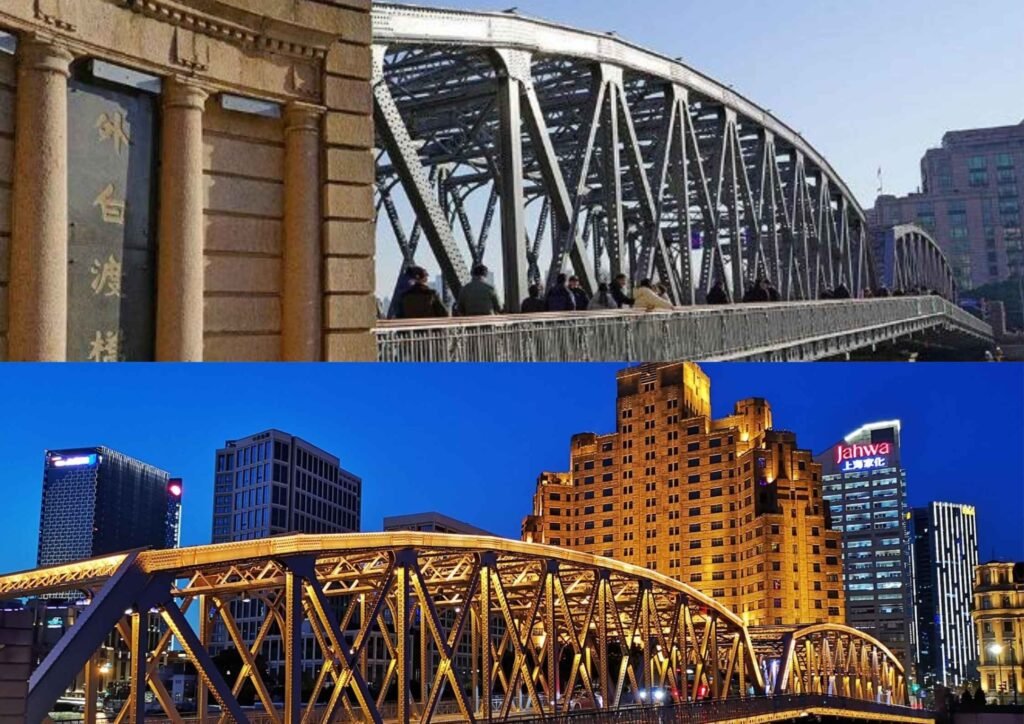 Waibaidu Bridge Both Day and Night View The Bund Shanghai
